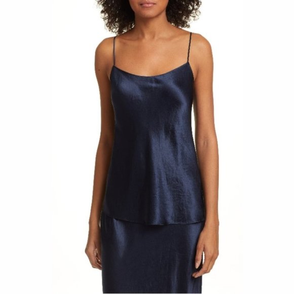 Vince Tops - Vince Spaghetti Strap Slip Dress Cami Deep Navy S